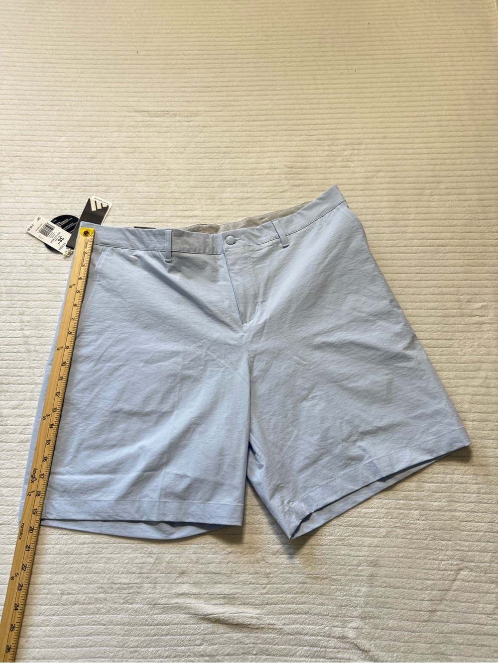 adidas Men's Pale Blue Flat-Front Golf Shorts - Picture 7 of 9